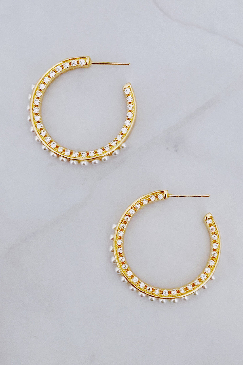 Pearl Hoop Earrings