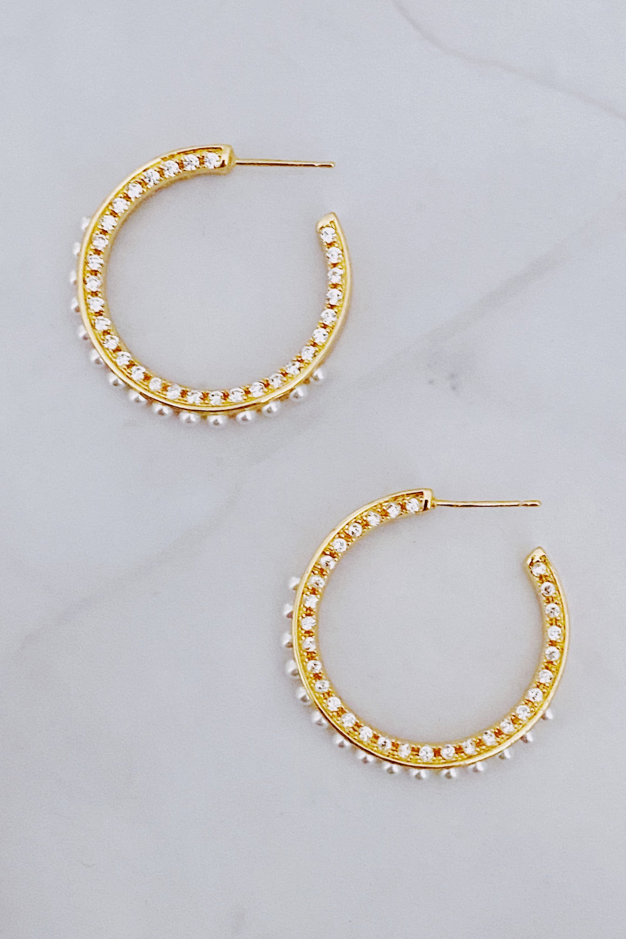 Pearl Hoop Earrings