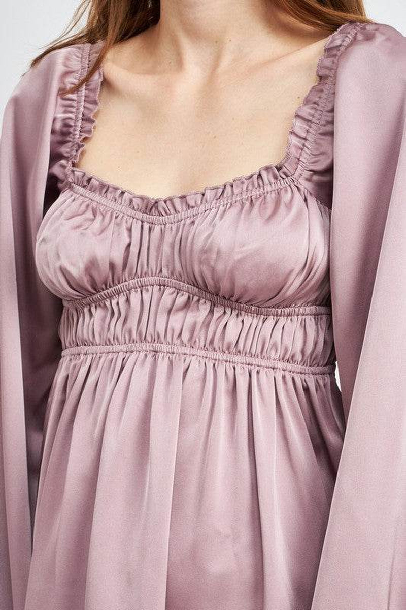 BABY DOLL MINI DRESS with RUFFLE DETAIL