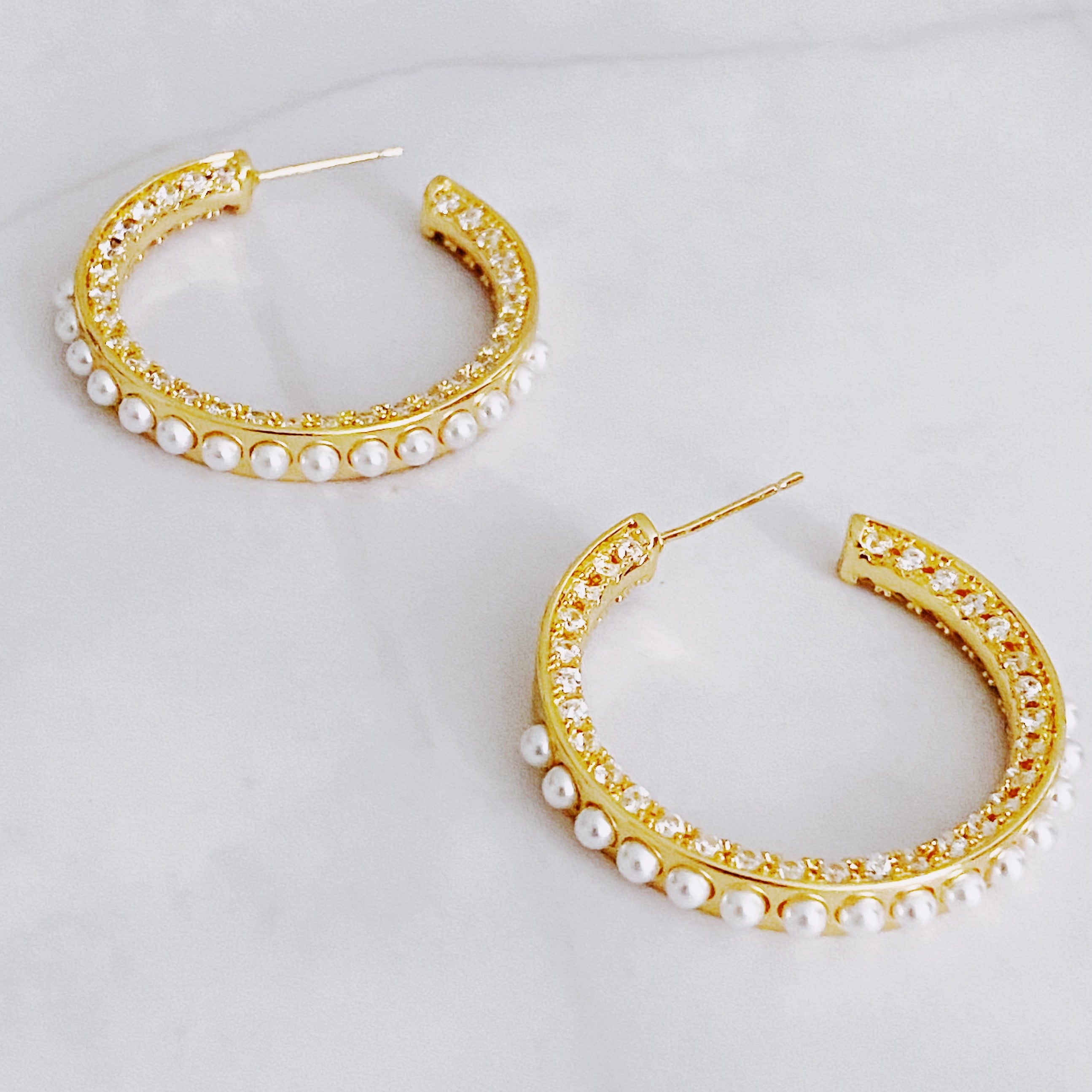 Pearl Hoop Earrings
