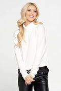 Brushed Knit Cowl Neck Long Sleeve Top