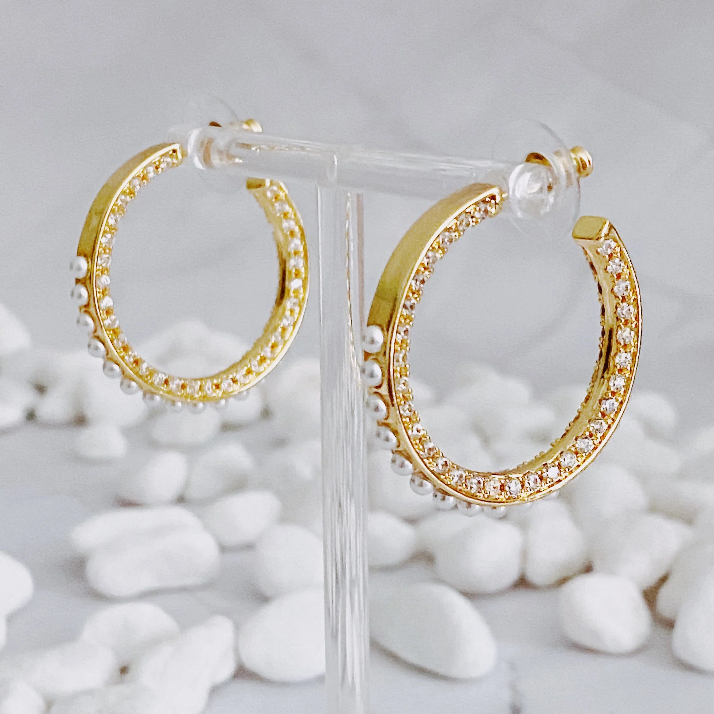 Pearl Hoop Earrings