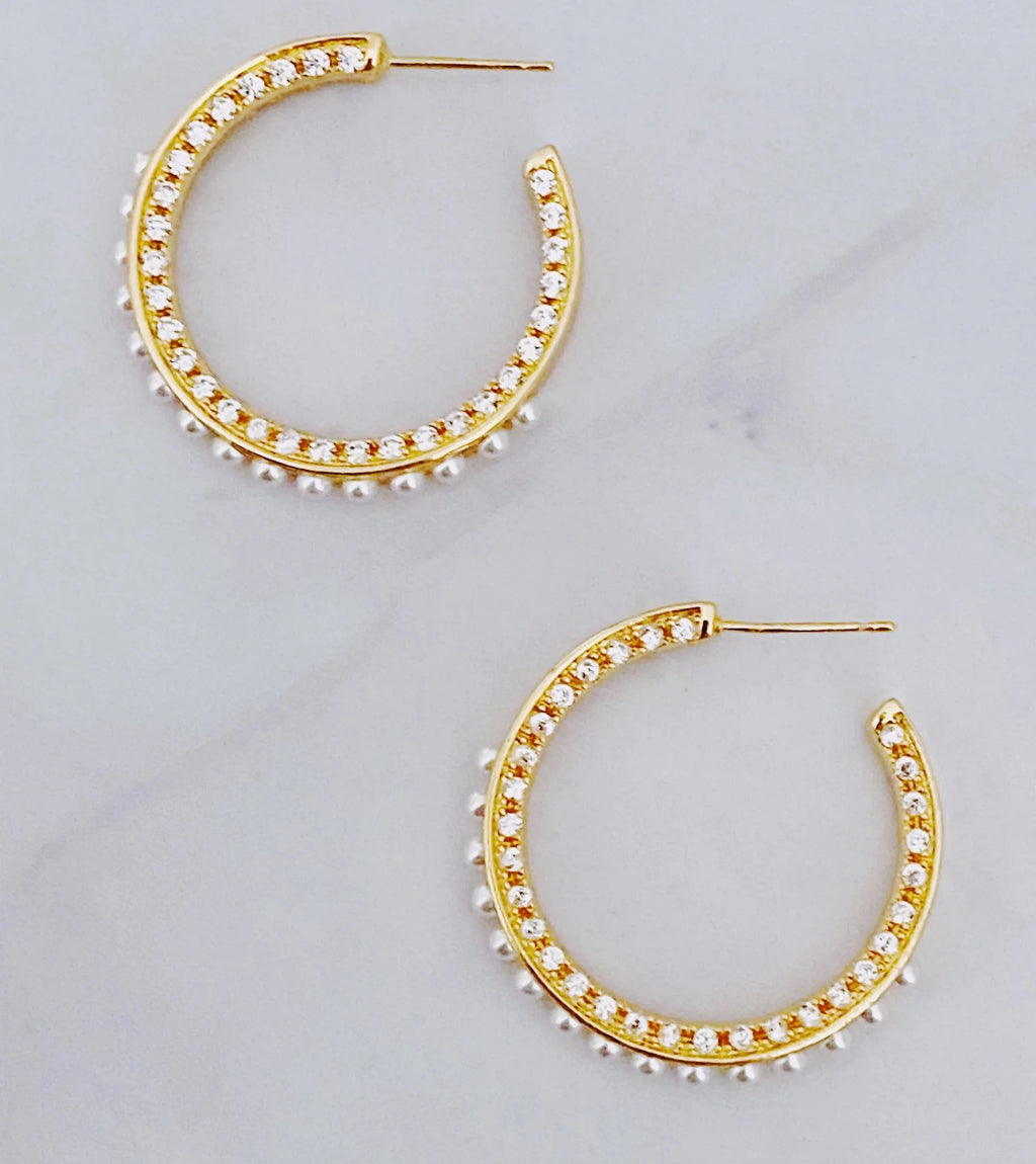 Pearl Hoop Earrings