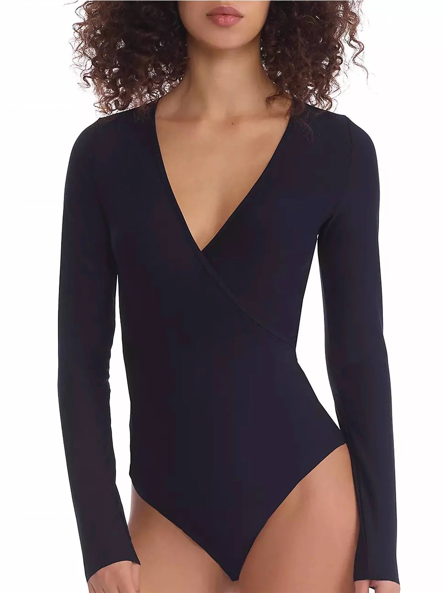 Butter Wrap Bodysuit in Black